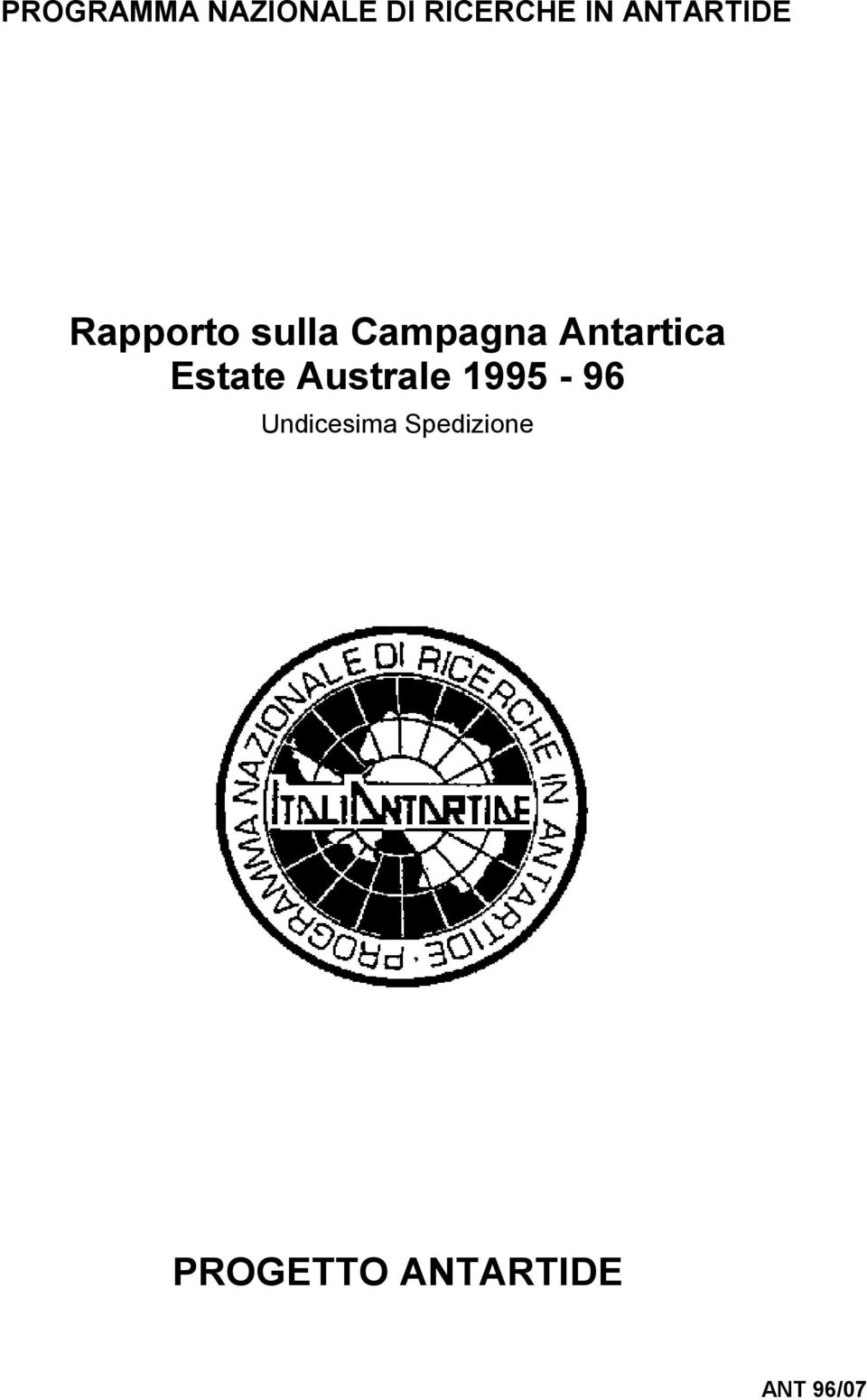 Antartica Estate Australe 1995-96