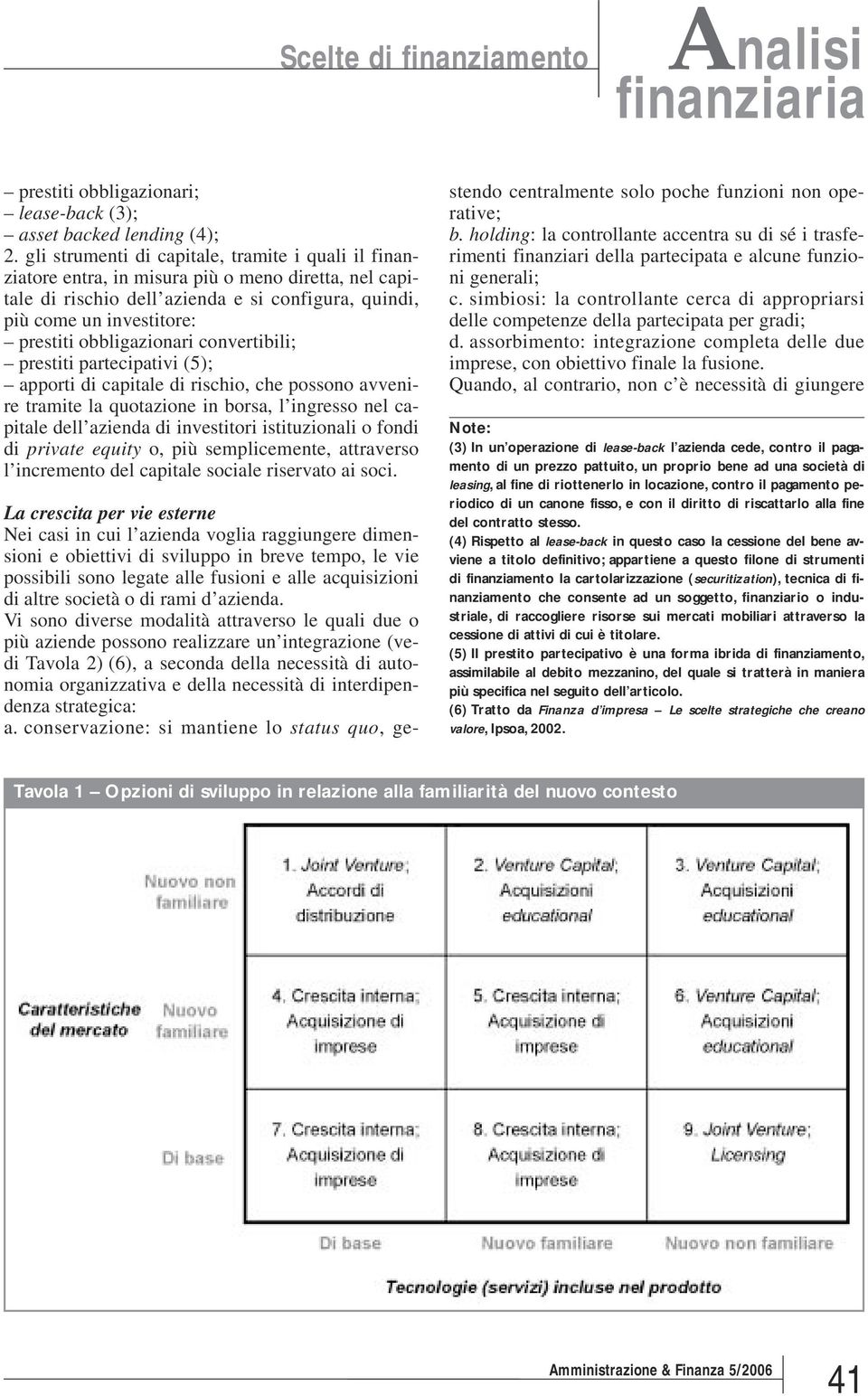 obbligazionari convertibili; prestiti partecipativi (5); apporti di capitale di rischio, che possono avvenire tramite la quotazione in borsa, l ingresso nel capitale dell azienda di investitori