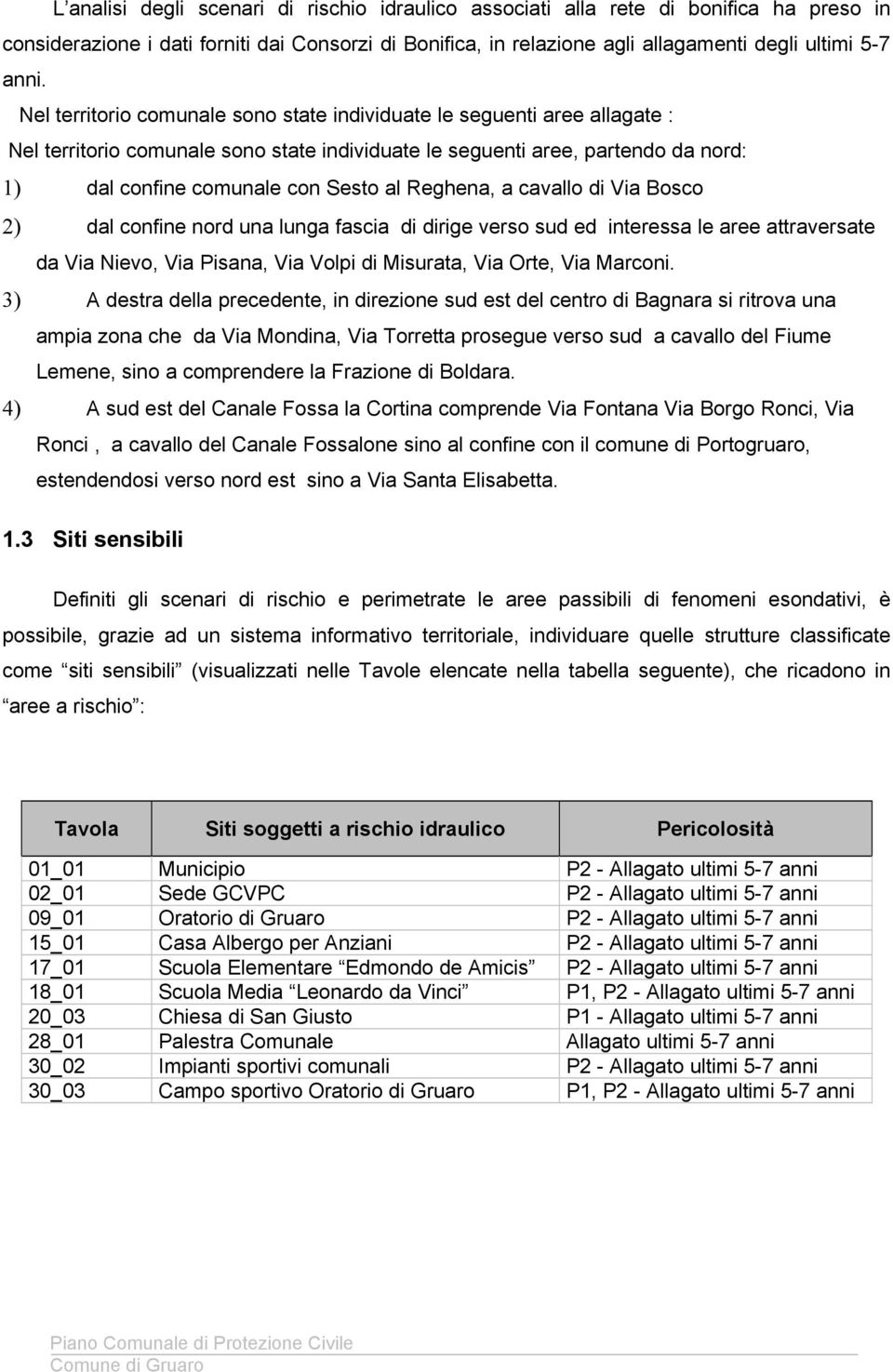 Reghena, a cavallo di Via Bosco 2) dal confine nord una lunga fascia di dirige verso sud ed interessa le aree attraversate da Via Nievo, Via Pisana, Via Volpi di Misurata, Via Orte, Via Marconi.