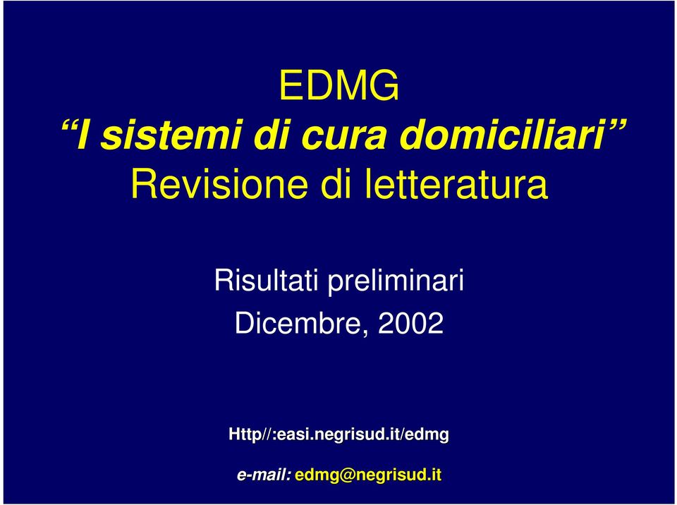 preliminari Dicembre, 22 Http//:easi.