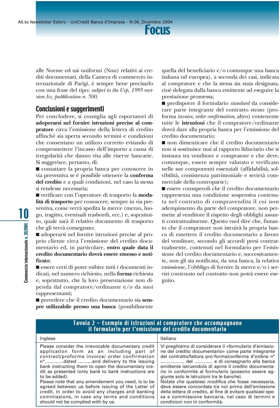 revision Icc, pubblication n. 500.