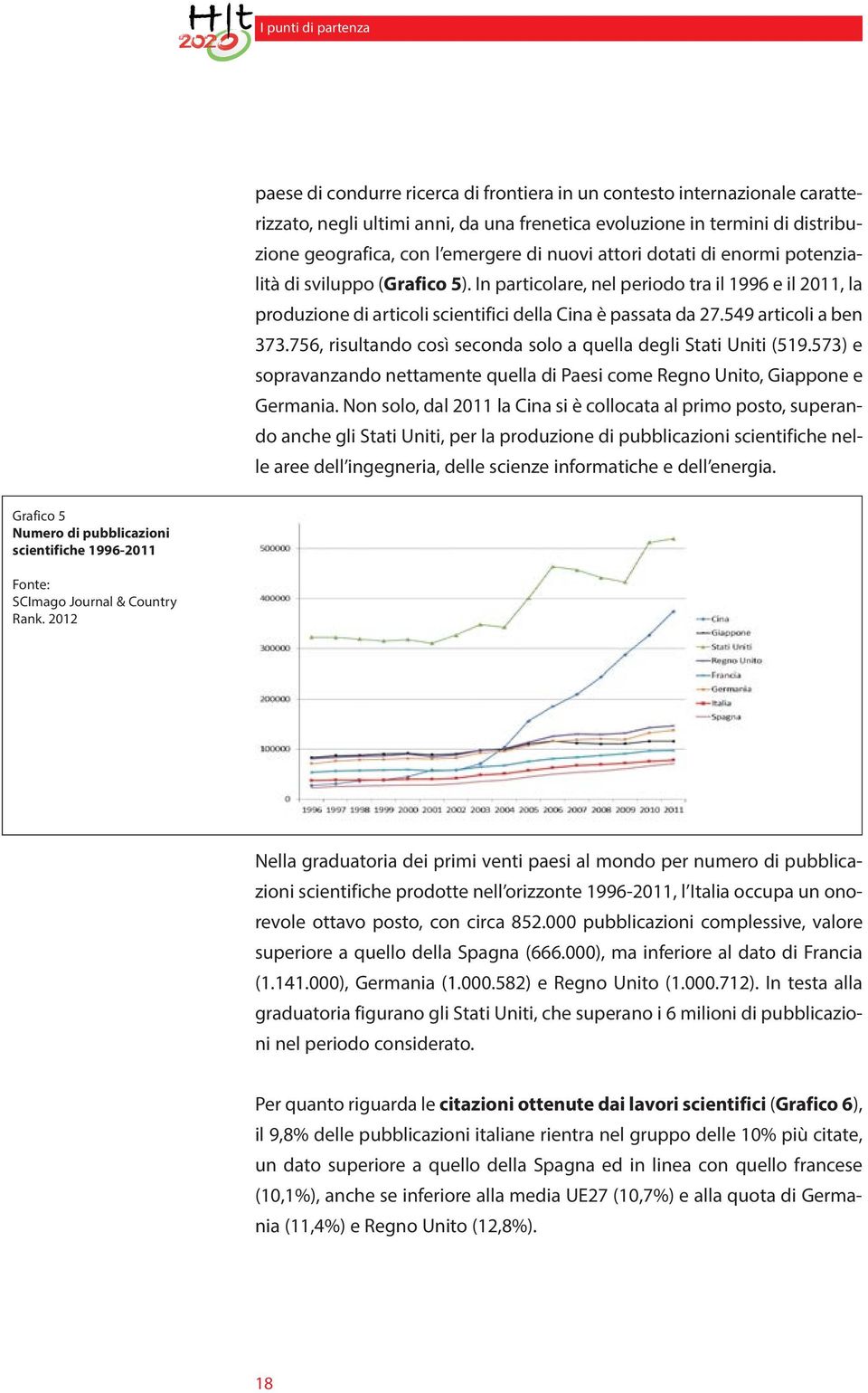 549 articoli a ben 373.756, risultando così seconda solo a quella degli Stati Uniti (519.573) e sopravanzando nettamente quella di Paesi come Regno Unito, Giappone e Germania.