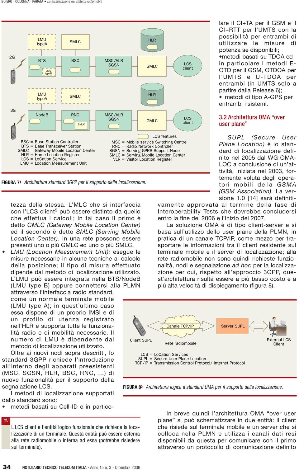 partire dalla Release 6); metodi di tipo A-GPS per entrambi i sistemi. 3.2 Architettura OMA over user plane tezza della stessa.