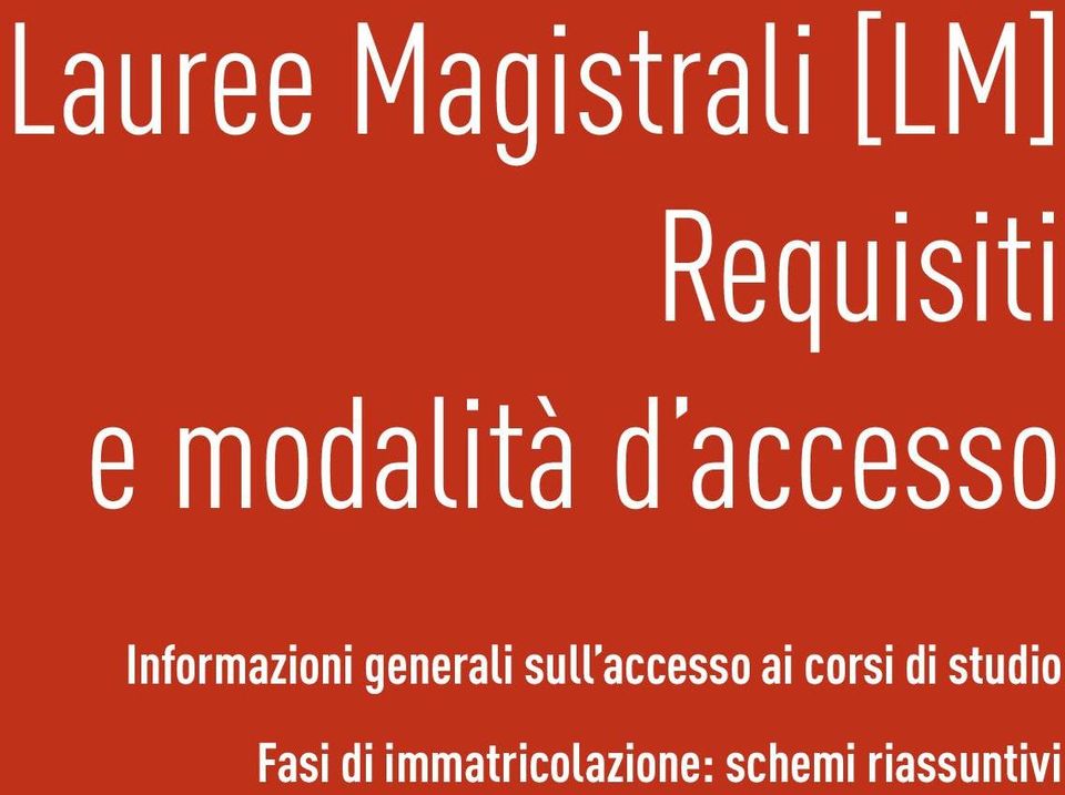 generali sull accesso ai corsi di