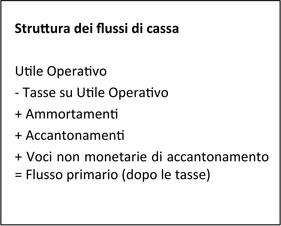 AccantonamenA + Voci non monetarie di