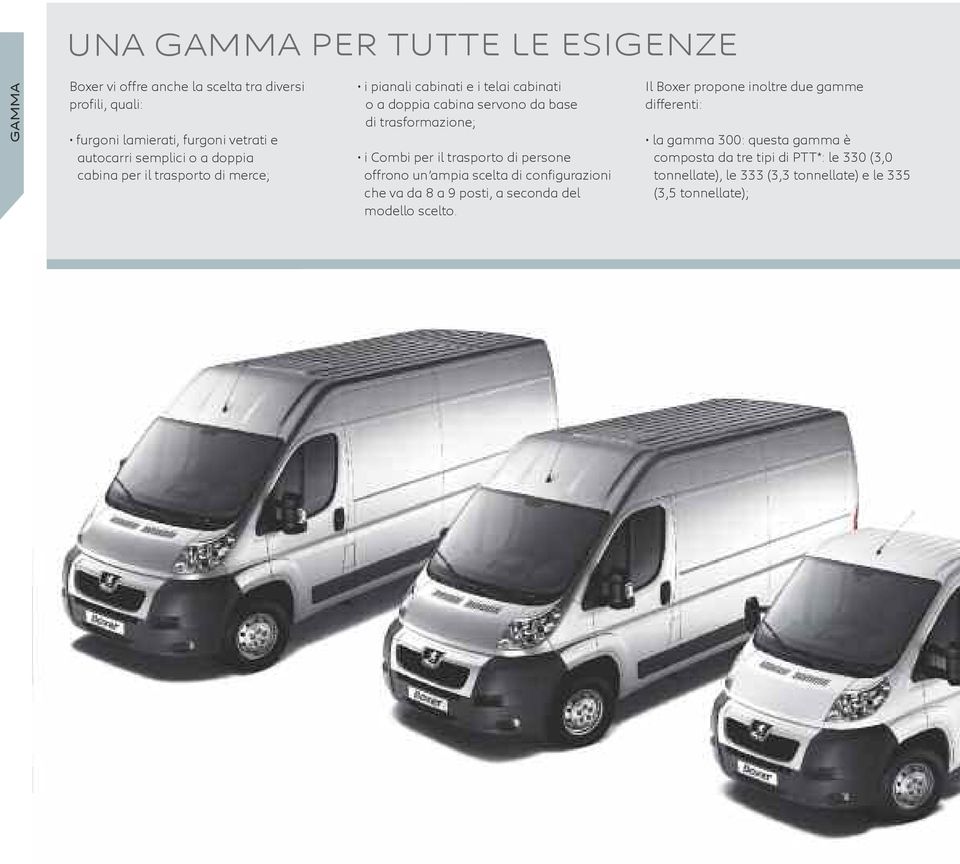 Combi per il trasporto di persone offrono un ampia scelta di configurazioni che va da 8 a 9 posti, a seconda del modello scelto.