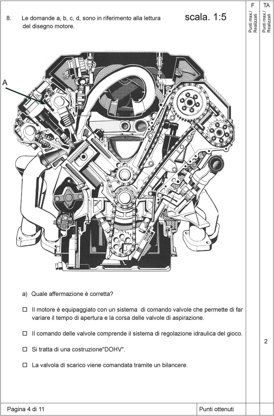 Il motore è equipaggiato con un sistema di comando valvole che permette di far variare il tempo di apertura e la