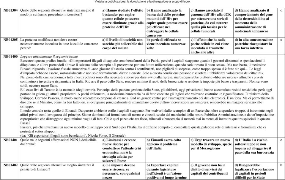 il livello i tossiità non sree più tollerile l orpo el mlto ) Hnno nlizzto l n ti elle proteine mutnti ell Hiv per pire qule potesse essere più effie nel istruggere le ellule nerose ) pere i effii se