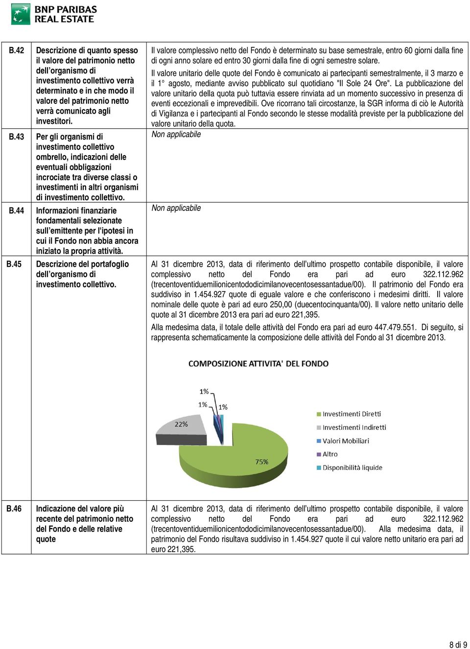 43 Per gli organismi di investimento collettivo ombrello, indicazioni delle eventuali obbligazioni incrociate tra diverse classi o investimenti in altri organismi di investimento collettivo. B.