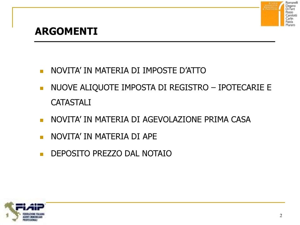 CATASTALI NOVITA IN MATERIA DI AGEVOLAZIONE PRIMA