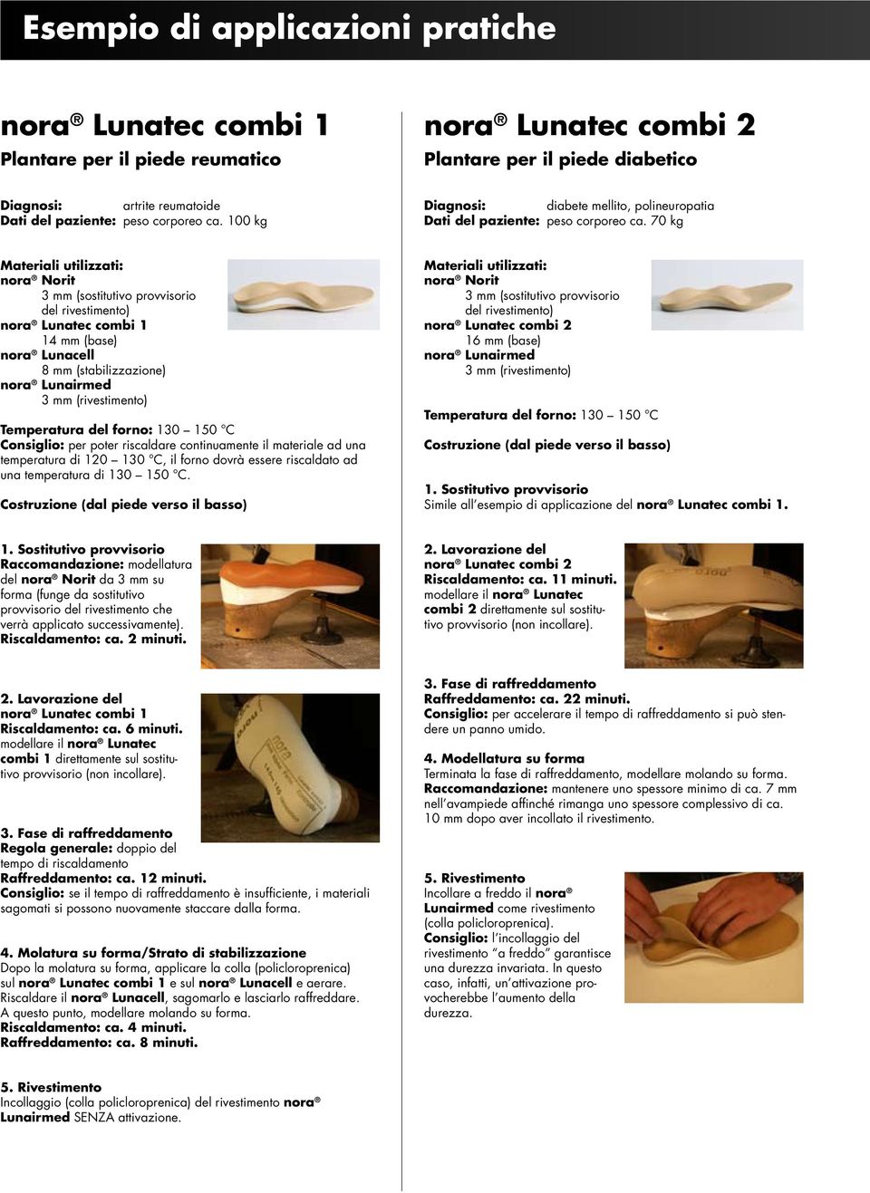70 kg nora Norit 3 mm (sostitutivo provvisorio del rivestimento) nora Lunatec combi 1 14 mm (base) nora Lunacell 8 mm (stabilizzazione) nora Lunairmed 3 mm (rivestimento) Consiglio: per poter