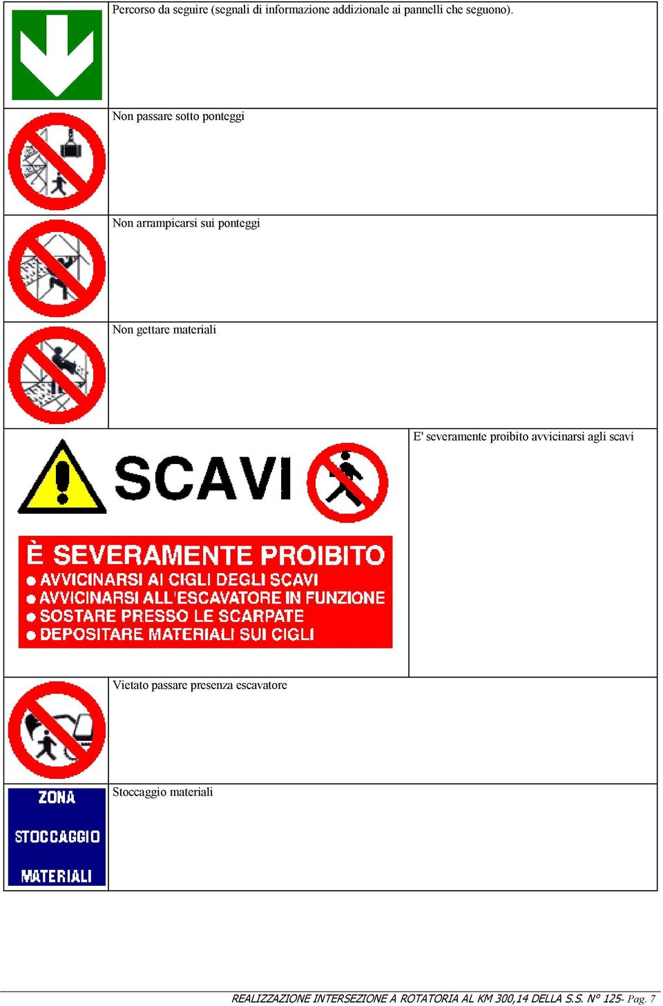 severamente proibito avvicinarsi agli scavi Vietato passare presenza escavatore