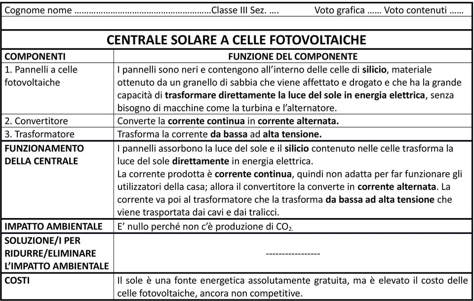 capacità di trasformare direttamente la luce del sole in energia elettrica, senza bisogno di macchine come la turbina e l alternatore. 2.