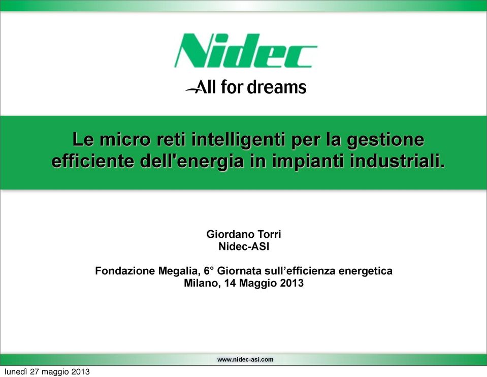 Giordano Torri Nidec-ASI Fondazione Megalia, 6