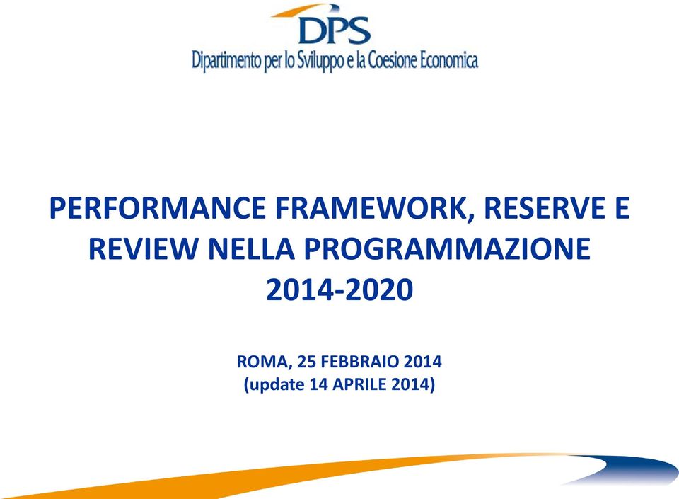 PROGRAMMAZIONE 2014-2020