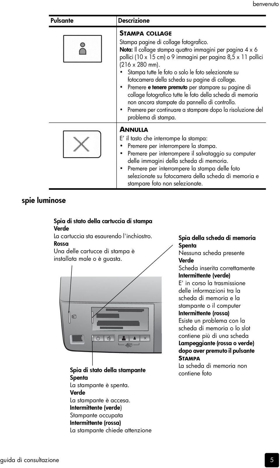 Stampa tutte le foto o solo le foto selezionate su fotocamera della scheda su pagine di collage.