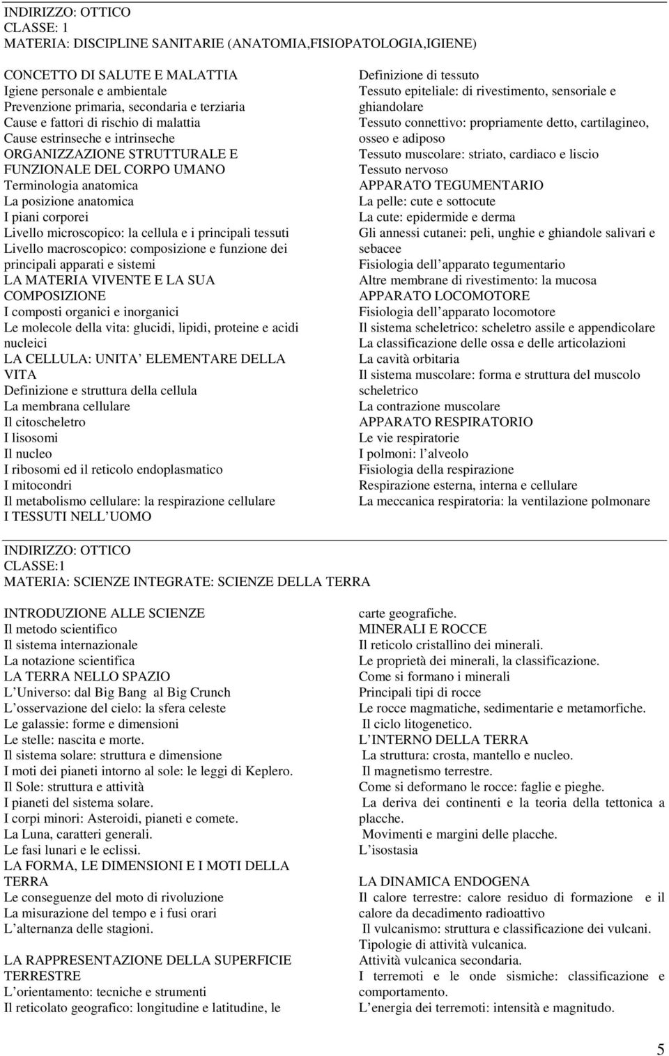 cellula e i principali tessuti Livello macroscopico: composizione e funzione dei principali apparati e sistemi LA MATERIA VIVENTE E LA SUA COMPOSIZIONE I composti organici e inorganici Le molecole