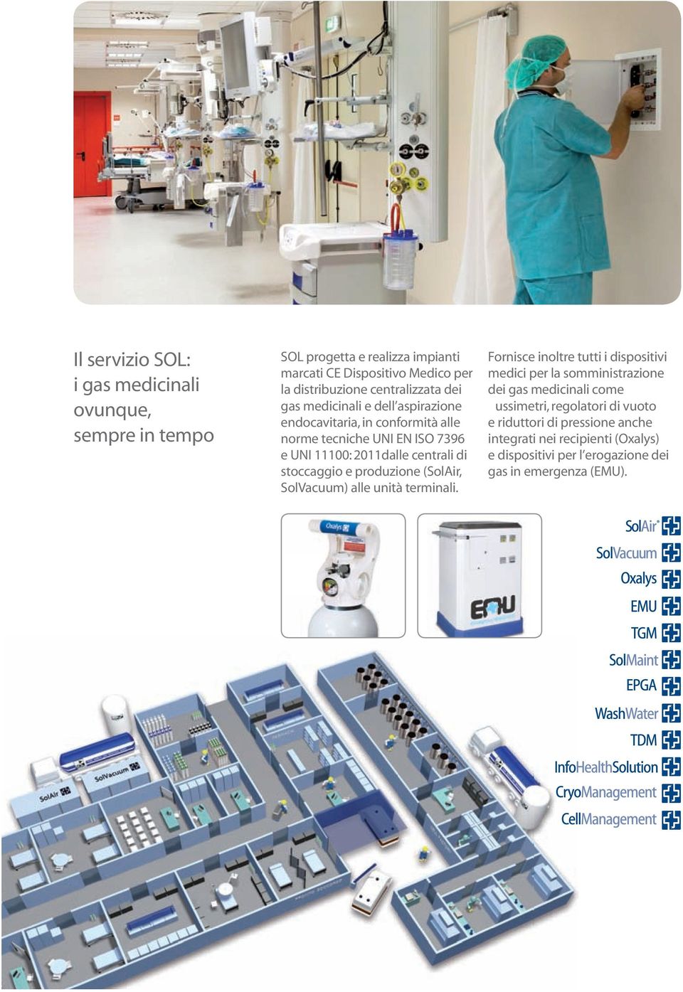 stoccaggio e produzione (SolAir, SolVacuum) alle unità terminali.