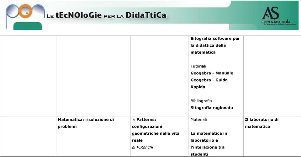 Patterns: Materiali Il laboratorio di problemi configurazioni matematica geometriche