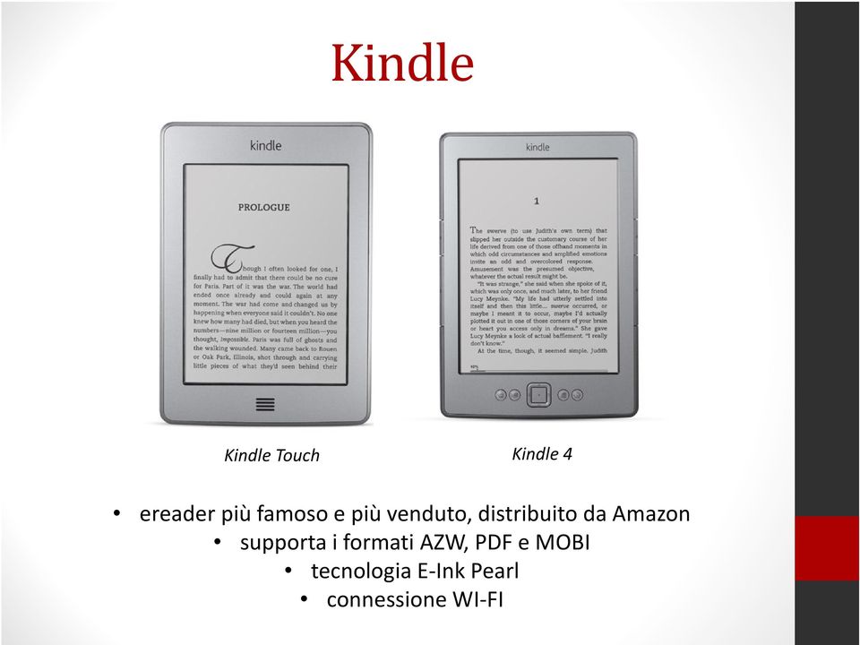 da Amazon supporta i formati AZW, PDF e