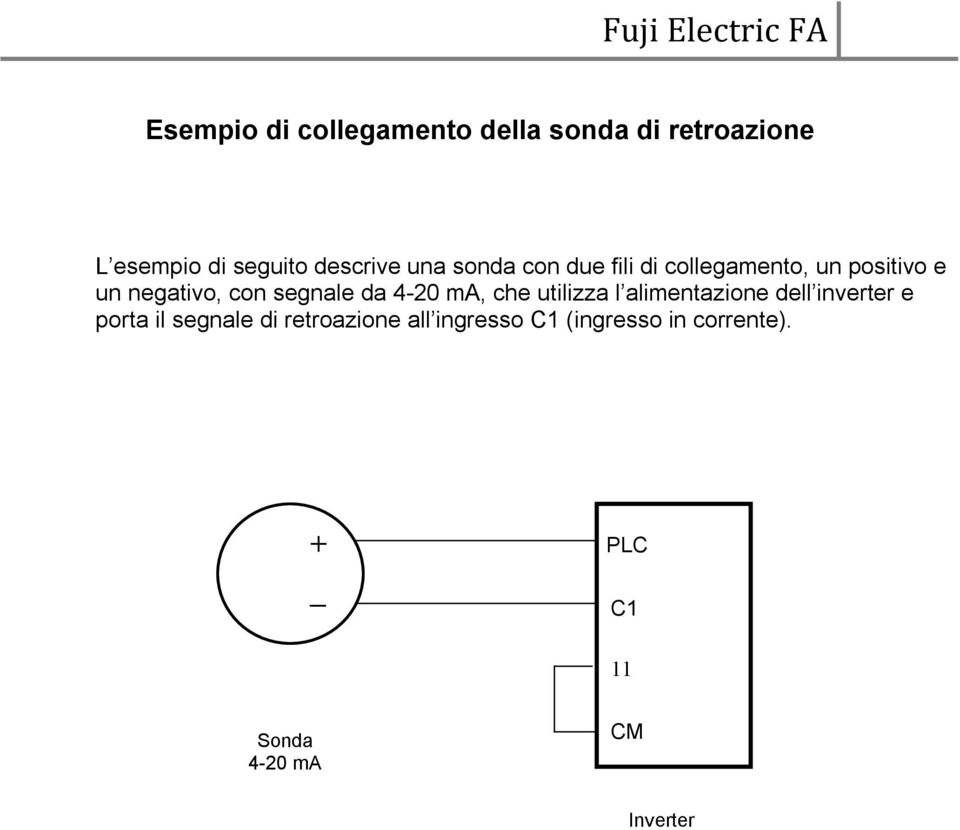 4-20 ma, che utilizza l alimentazione dell inverter e porta il segnale di