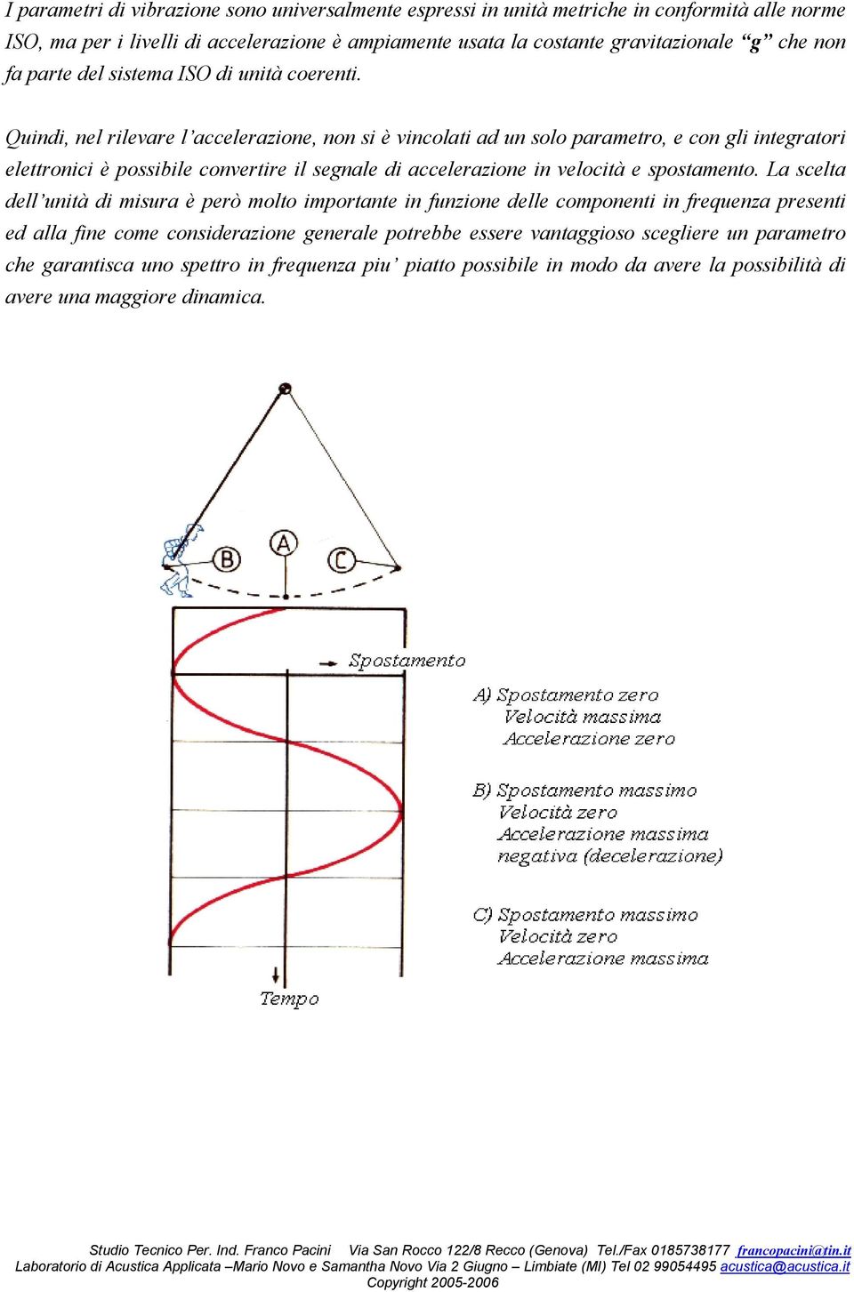 Quindi, nel rilevare l accelerazione, non si è vincolati ad un solo parametro, e con gli integratori elettronici è possibile convertire il segnale di accelerazione in velocità e