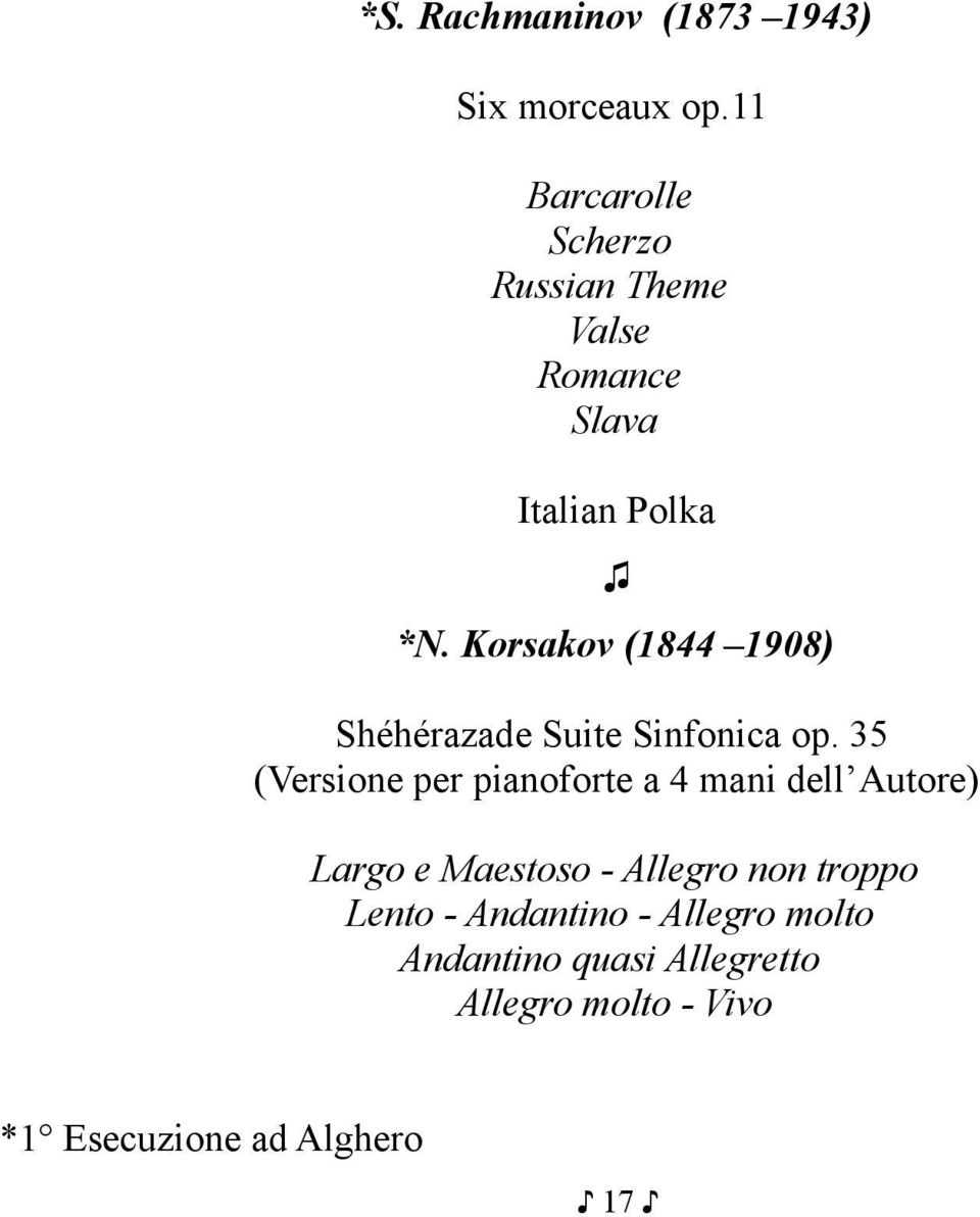 Korsakov (1844 1908) Shéhérazade Suite Sinfonica op.