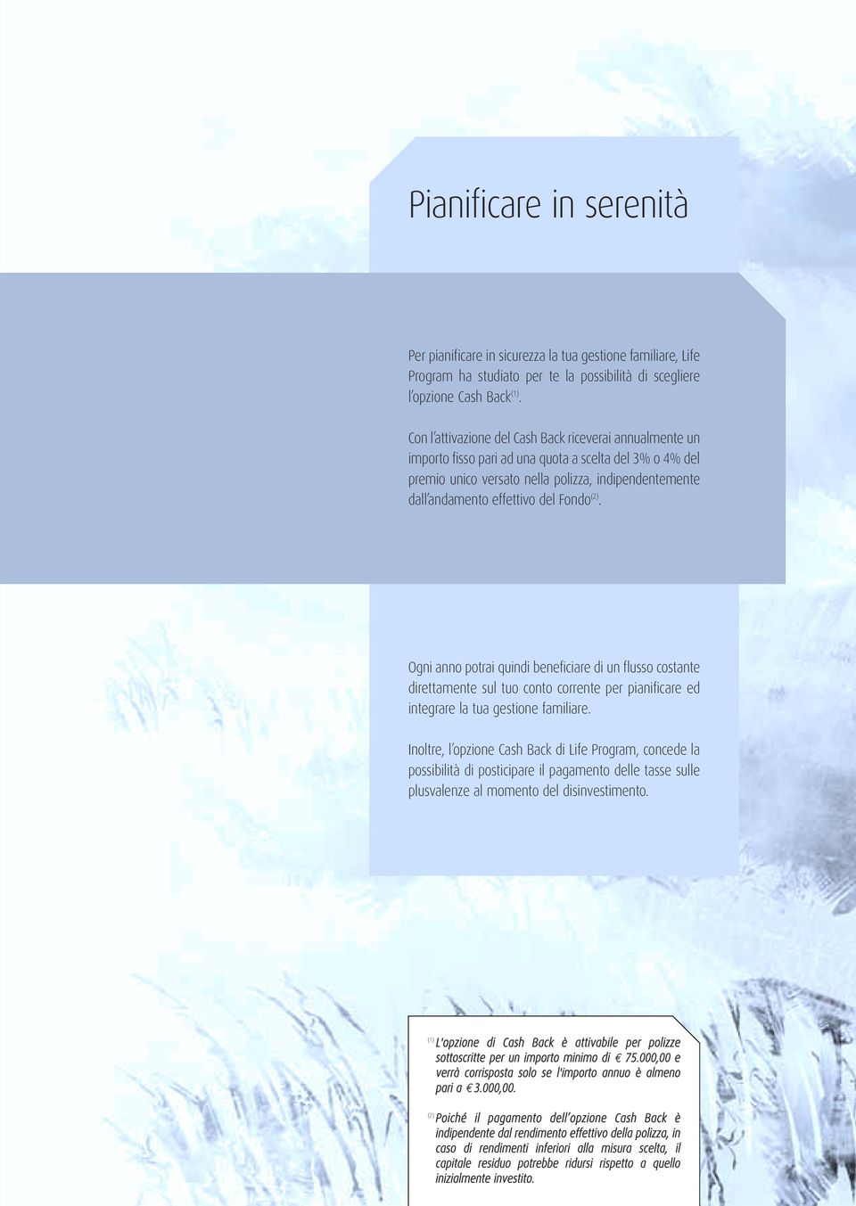 Fondo (2). Ogni anno potrai quindi beneficiare di un flusso costante direttamente sul tuo conto corrente per pianificare ed integrare la tua gestione familiare.