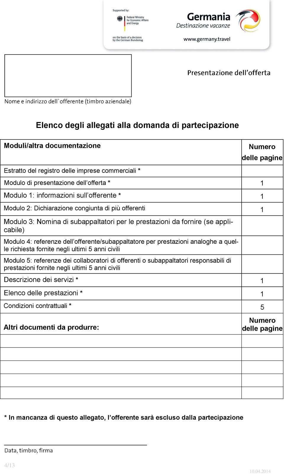 offerente/subappaltatore per prestazioni analoghe a quelle richiesta fornite negli ultimi 5 anni civili Modulo 5: referenze dei collaboratori di offerenti o subappaltatori responsabili di prestazioni