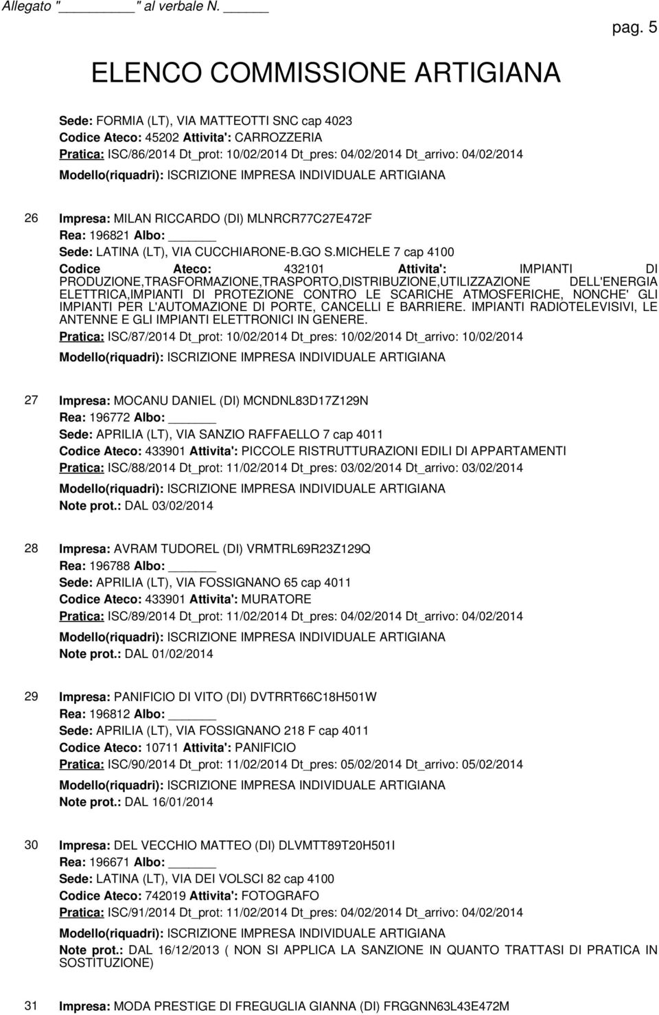 MICHELE 7 cap 4100 Codice Ateco: 432101 Attivita': IMPIANTI DI PRODUZIONE,TRASFORMAZIONE,TRASPORTO,DISTRIBUZIONE,UTILIZZAZIONE DELL'ENERGIA ELETTRICA,IMPIANTI DI PROTEZIONE CONTRO LE SCARICHE