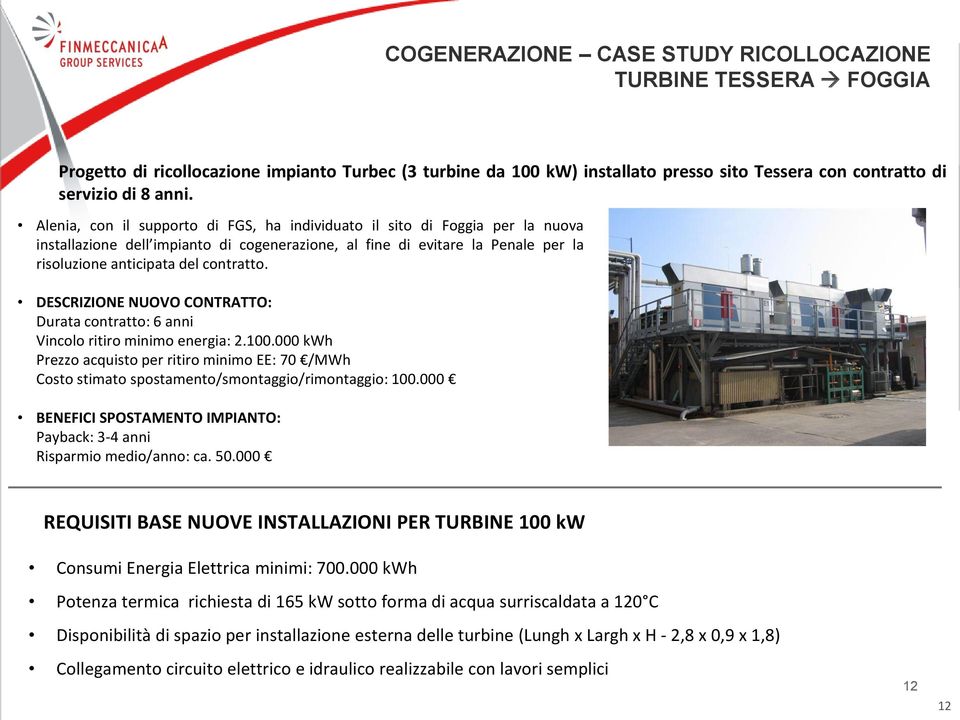 DESCRIZIONE NUOVO CONTRATTO: Durata contratto: 6 anni Vincolo ritiro minimo energia: 2.100.000 kwh Prezzo acquisto per ritiro minimo EE: 70 /MWh Costo stimato spostamento/smontaggio/rimontaggio: 100.