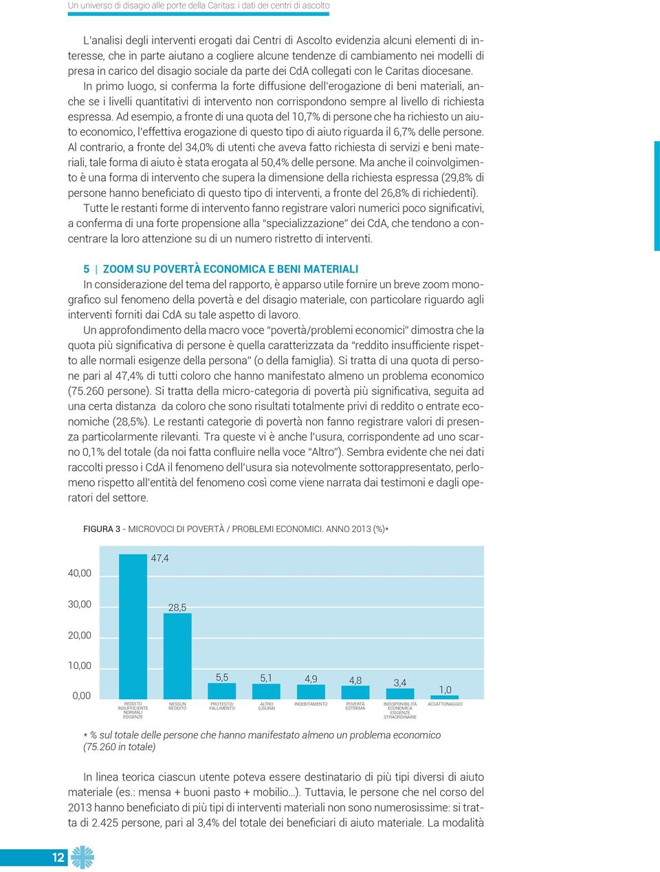 In primo luogo, si conferma la forte diffusione dell erogazione di beni materiali, anche se i livelli quantitativi di intervento non corrispondono sempre al livello di richiesta espressa.