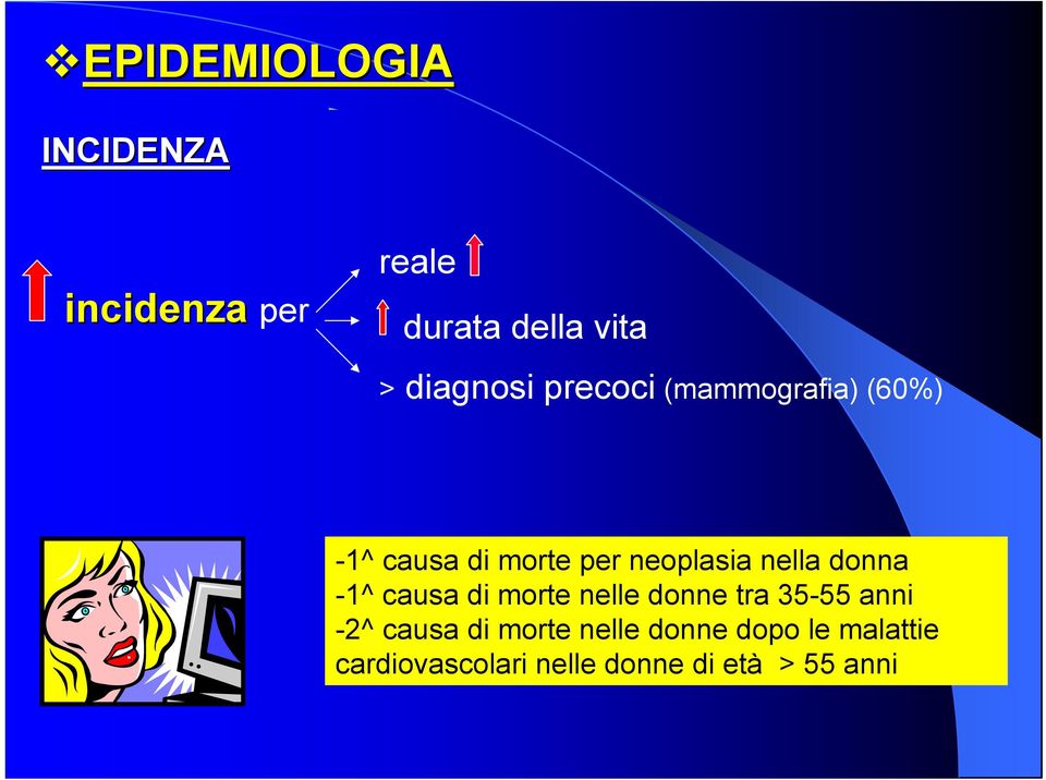 nella donna -1^ causa di morte nelle donne tra 35-55 anni -2^ causa di