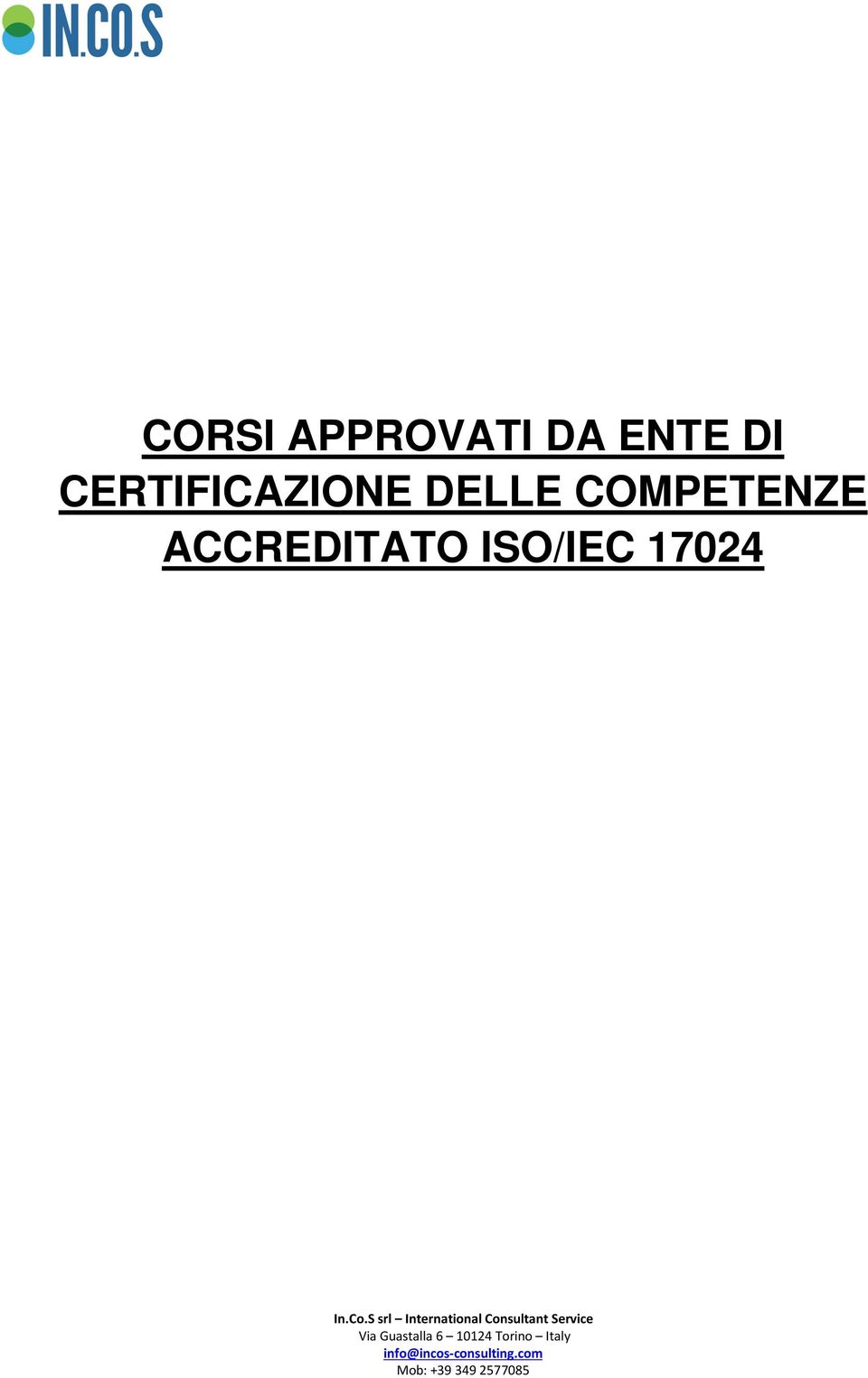 CERTIFICAZIONE DELLE