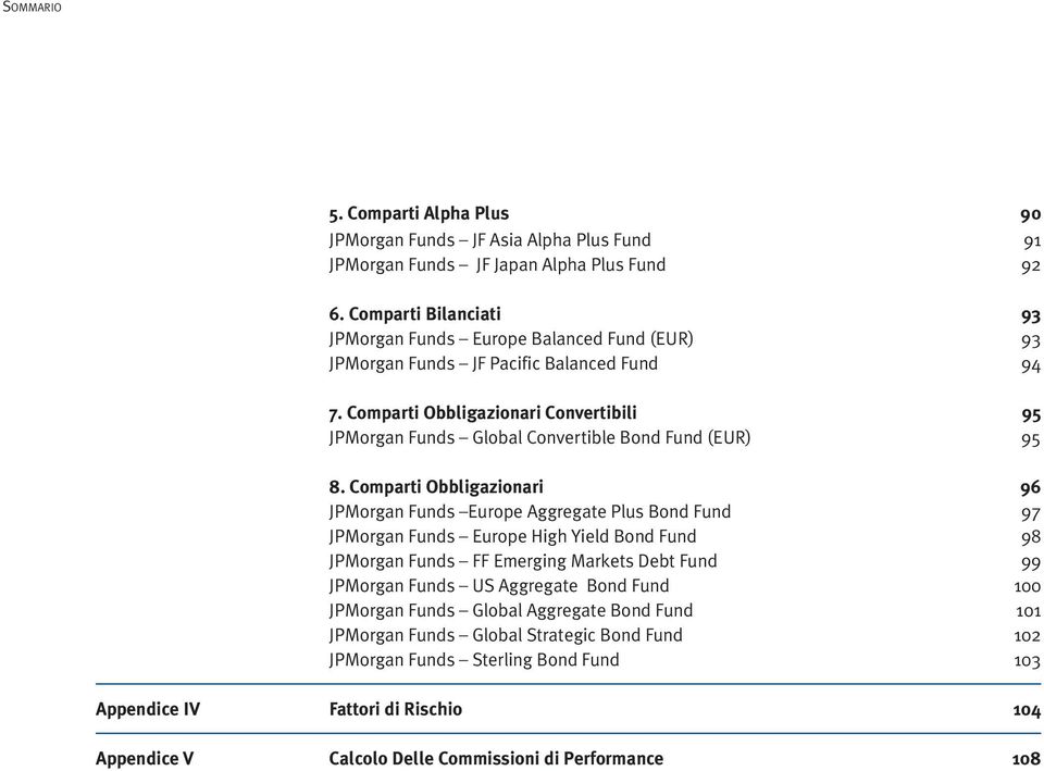 Comparti Obbligazionari Convertibili 95 JPMorgan Funds Global Convertible Bond Fund (EUR) 95 8.