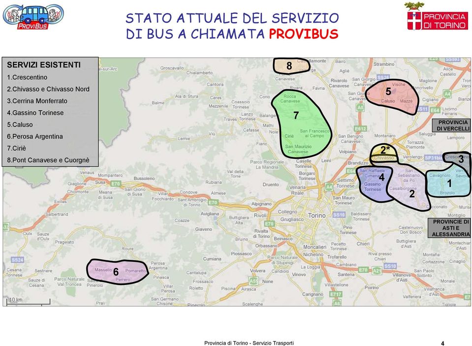 Gassino Torinese 5.Caluso 6.Perosa Argentina 7.Ciriè 8.