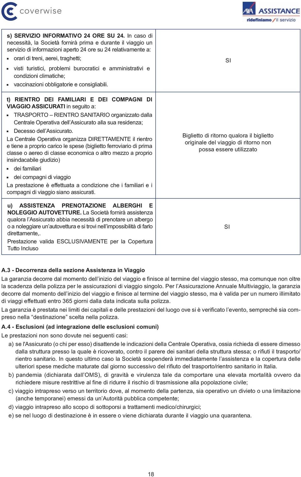 burocratici e amministrativi e condizioni climatiche; vaccinazioni obbliatorie e consiliabili.