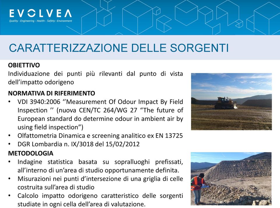 analitico ex EN 13725 DGR Lombardia n. IX/3018 del 15/02/2012 METODOLOGIA Indagine statistica basata su sopralluoghi prefissati, all interno di un area di studio opportunamente definita.