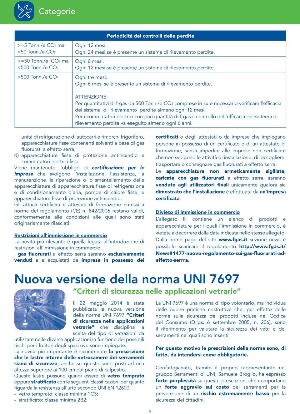 ATTENZIONE: Per quantitativi di f-gas da 500 Tonn./e CO2 comprese in su è necessario verificare l efficacia del sistema di rilevamento perdite almeno ogni 12 mesi.