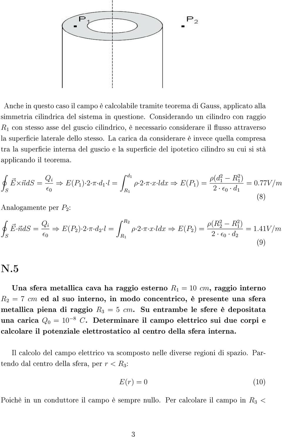 La carica da considerare è invece quella compresa tra la supercie interna del guscio e la supercie del ipotetico cilindro su cui si stà applicando il teorema.