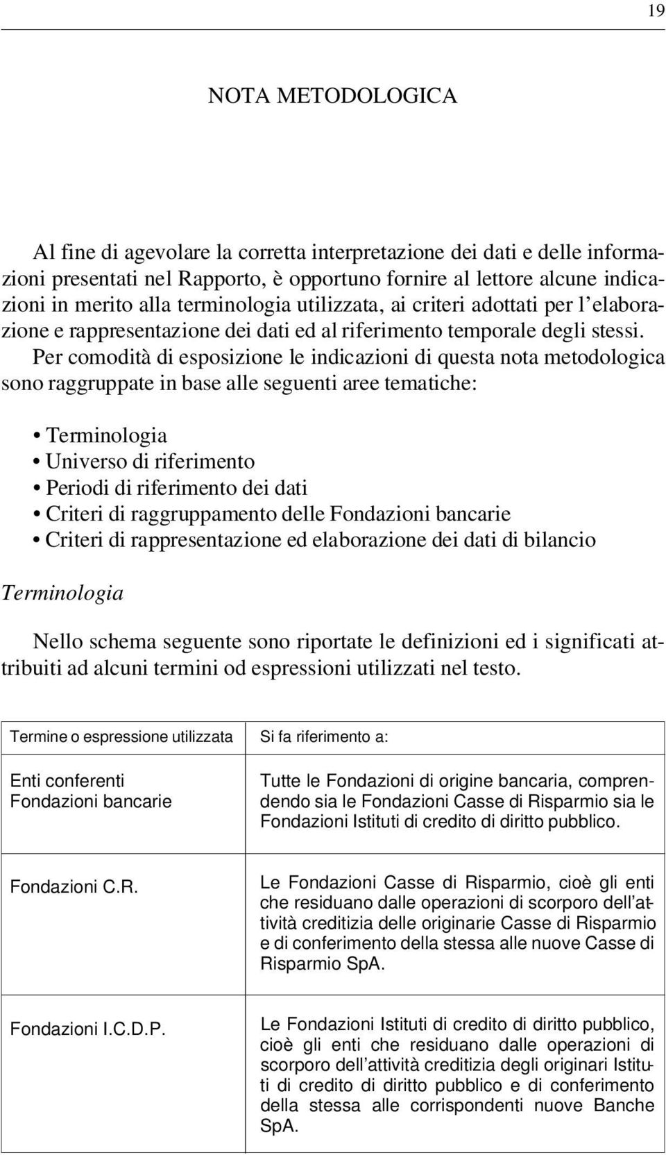 Per comodità di esposizione le indicazioni di questa nota metodologica sono raggruppate in base alle seguenti aree tematiche: Terminologia Universo di riferimento Periodi di riferimento dei dati