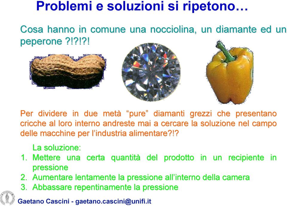 soluzione nel campo delle macchine per l industria alimentare?!? La soluzione: 1.