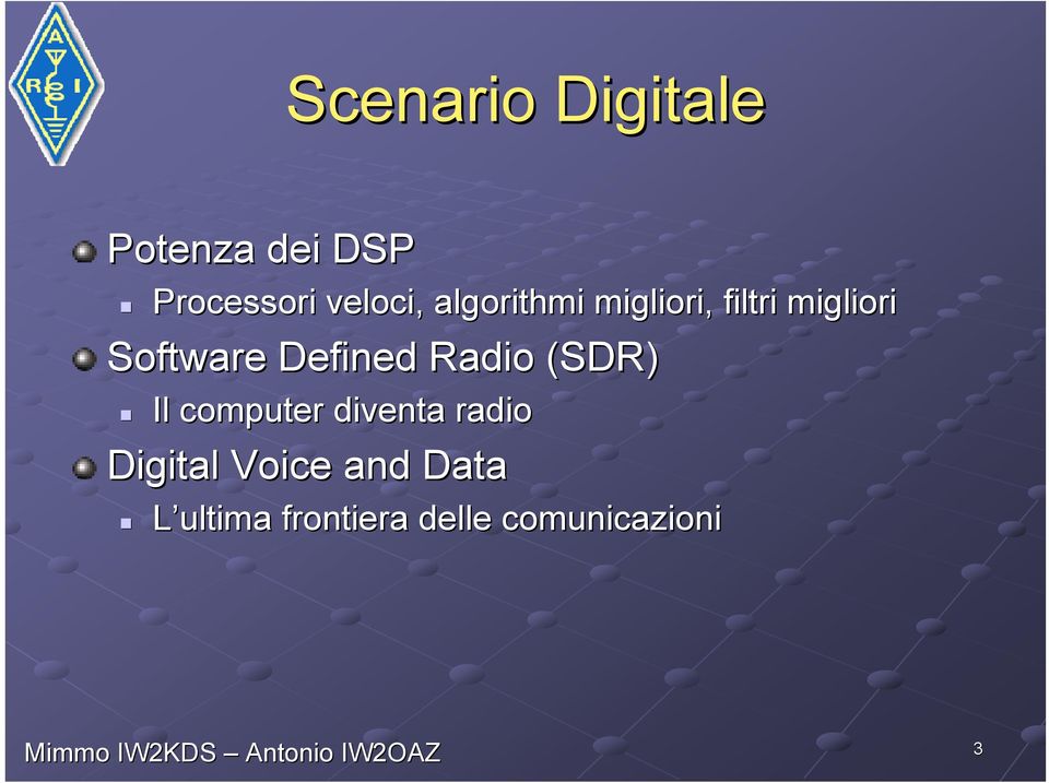 Software Defined Radio (SDR) Il computer diventa