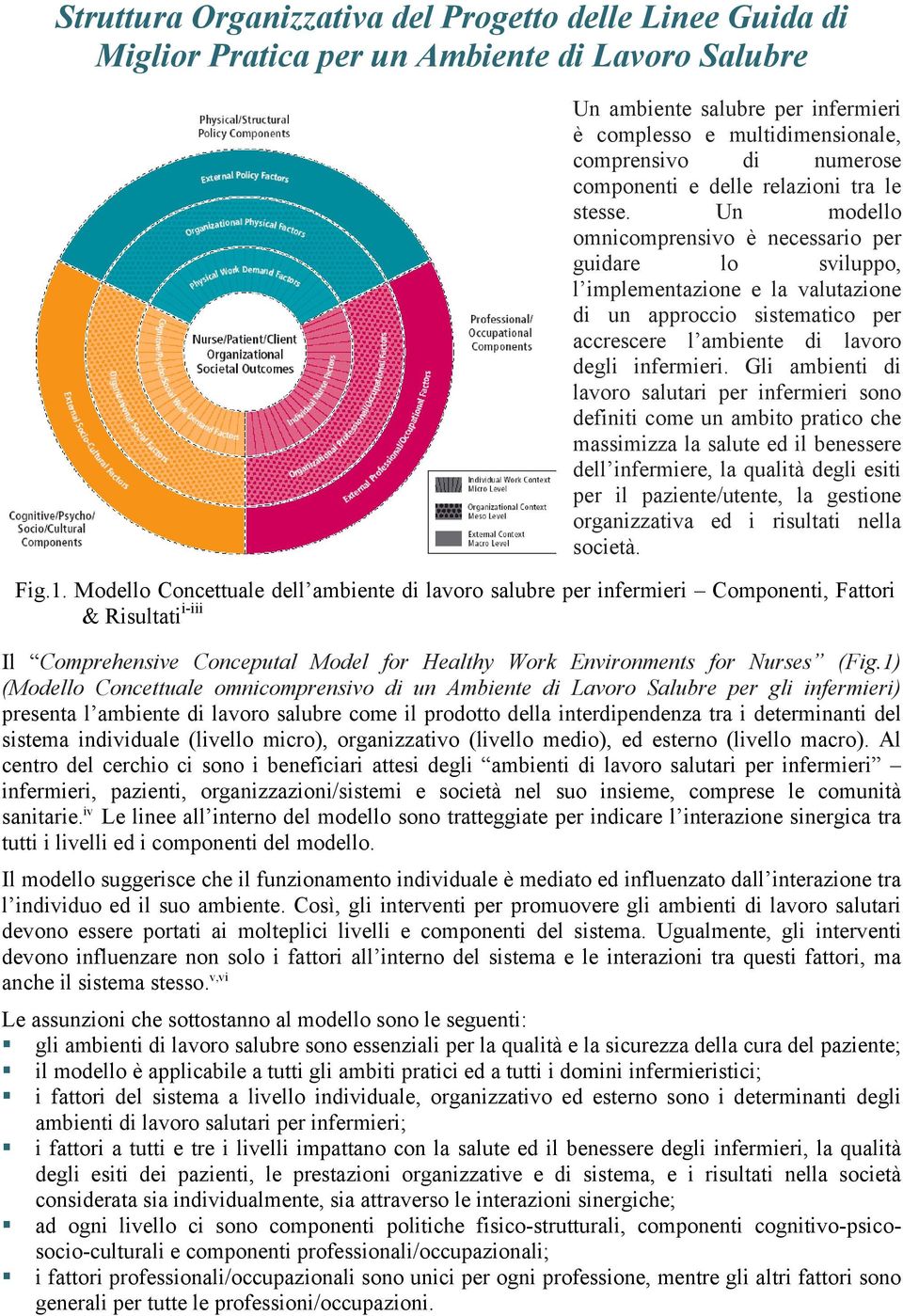 Un modello omnicomprensivo è necessario per guidare lo sviluppo, l implementazione e la valutazione di un approccio sistematico per accrescere l ambiente di lavoro degli infermieri.