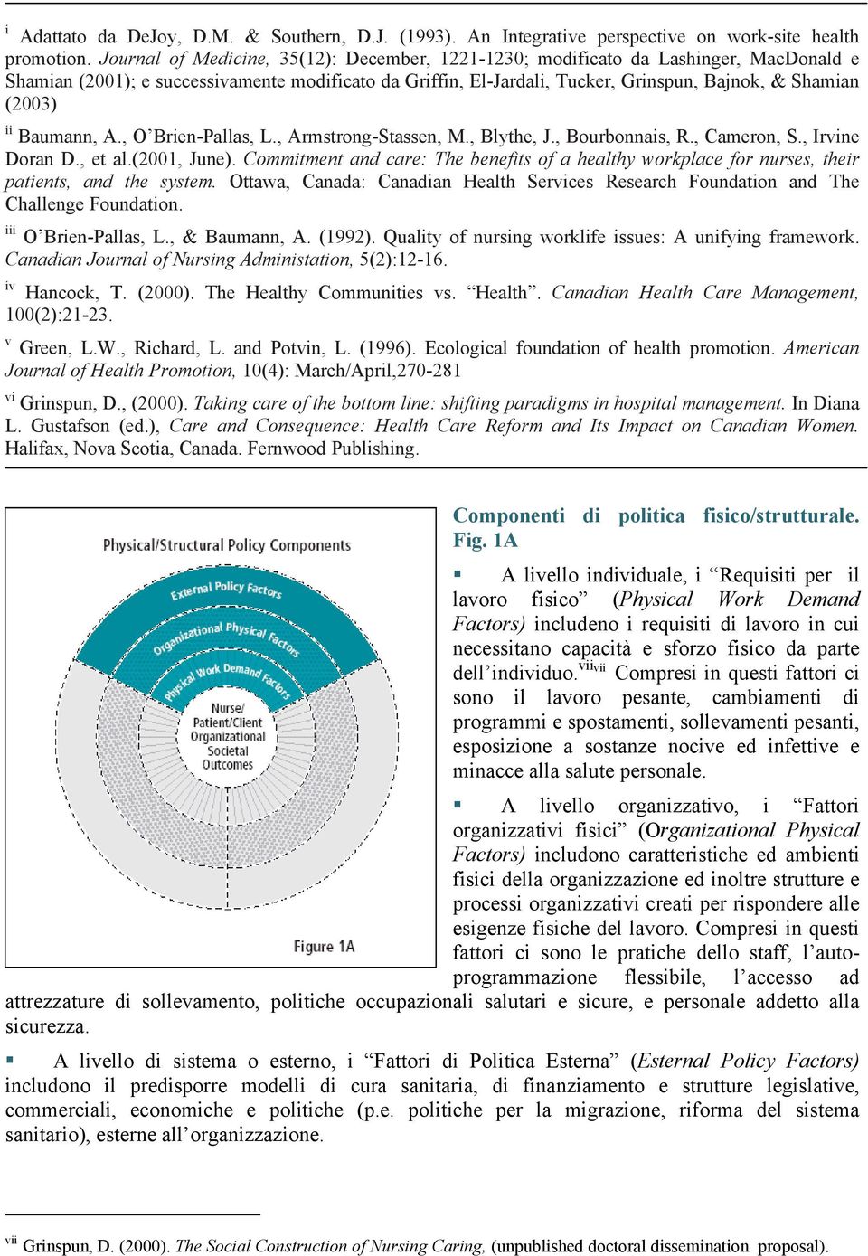 ii Baumann, A., O Brien-Pallas, L., Armstrong-Stassen, M., Blythe, J., Bourbonnais, R., Cameron, S., Irvine Doran D., et al.(2001, June).