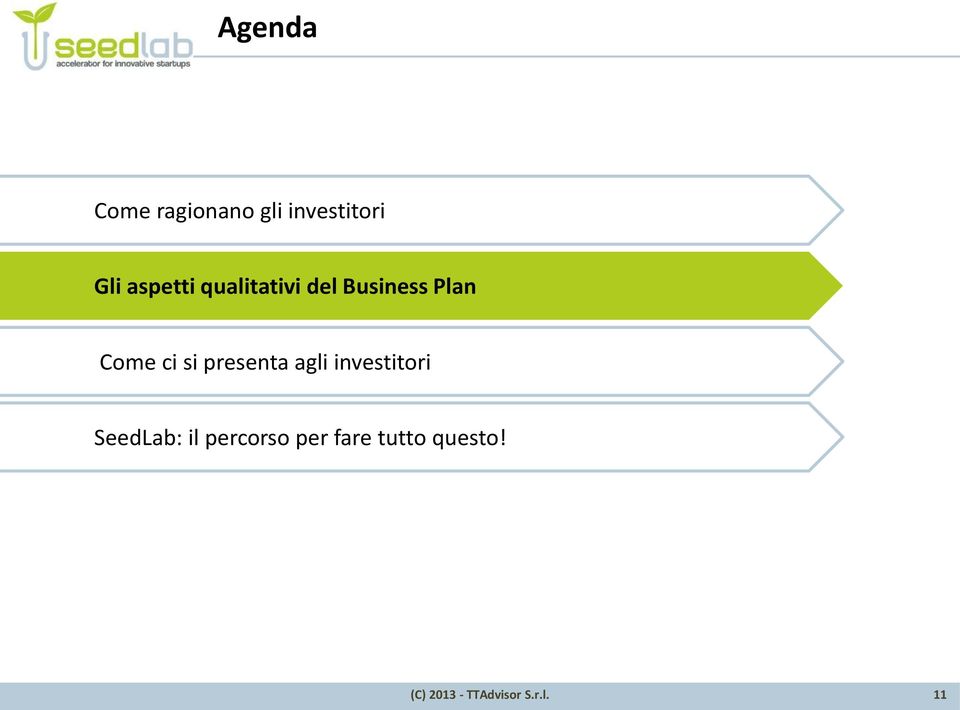 Plan Come ci si presenta agli