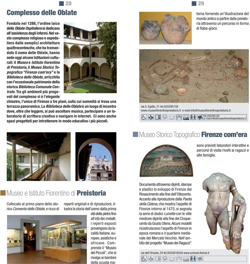 fiorentino di Preistoria, il Museo Storico Topografico Firenze com'era e la Biblioteca delle Oblate, arricchita con l eccezionale patrimonio della storica Biblioteca Comunale Centrale.