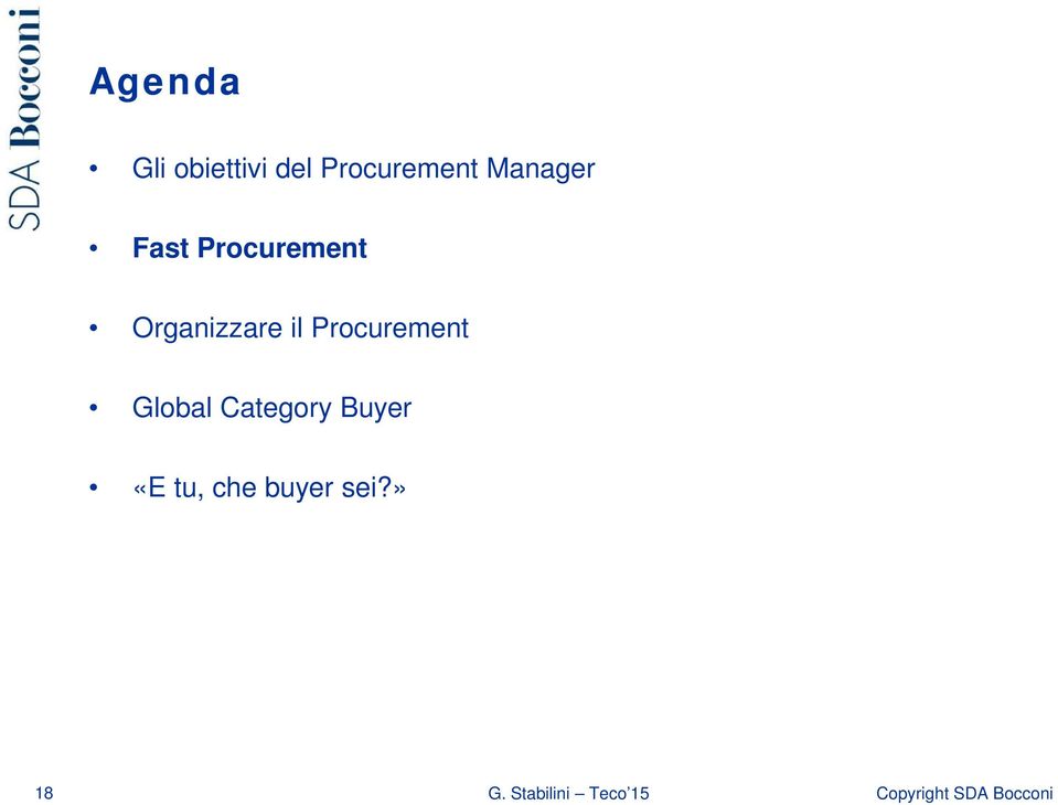 Procurement Organizzare il