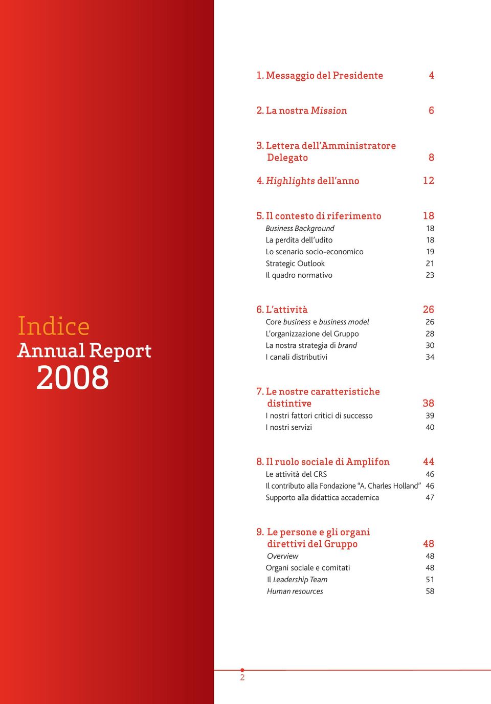 L attività 26 Core business e business model 26 L organizzazione del Gruppo 28 La nostra strategia di brand 30 I canali distributivi 34 7.