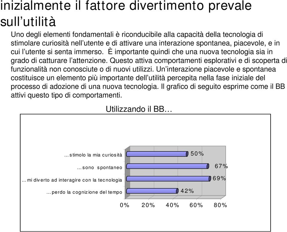 Questo attiva comportamenti esplorativi e di scoperta di funzionalità non conosciute o di nuovi utilizzi.